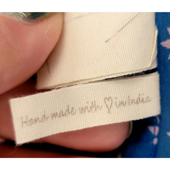 Japna Blue Floral Sheer High Low Wrap Blouse Women’s Size Large Boho Sexy Top - Picture 3 of 5